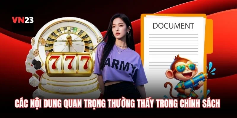 Các nội dung quan trọng thường thấy trong chính sách